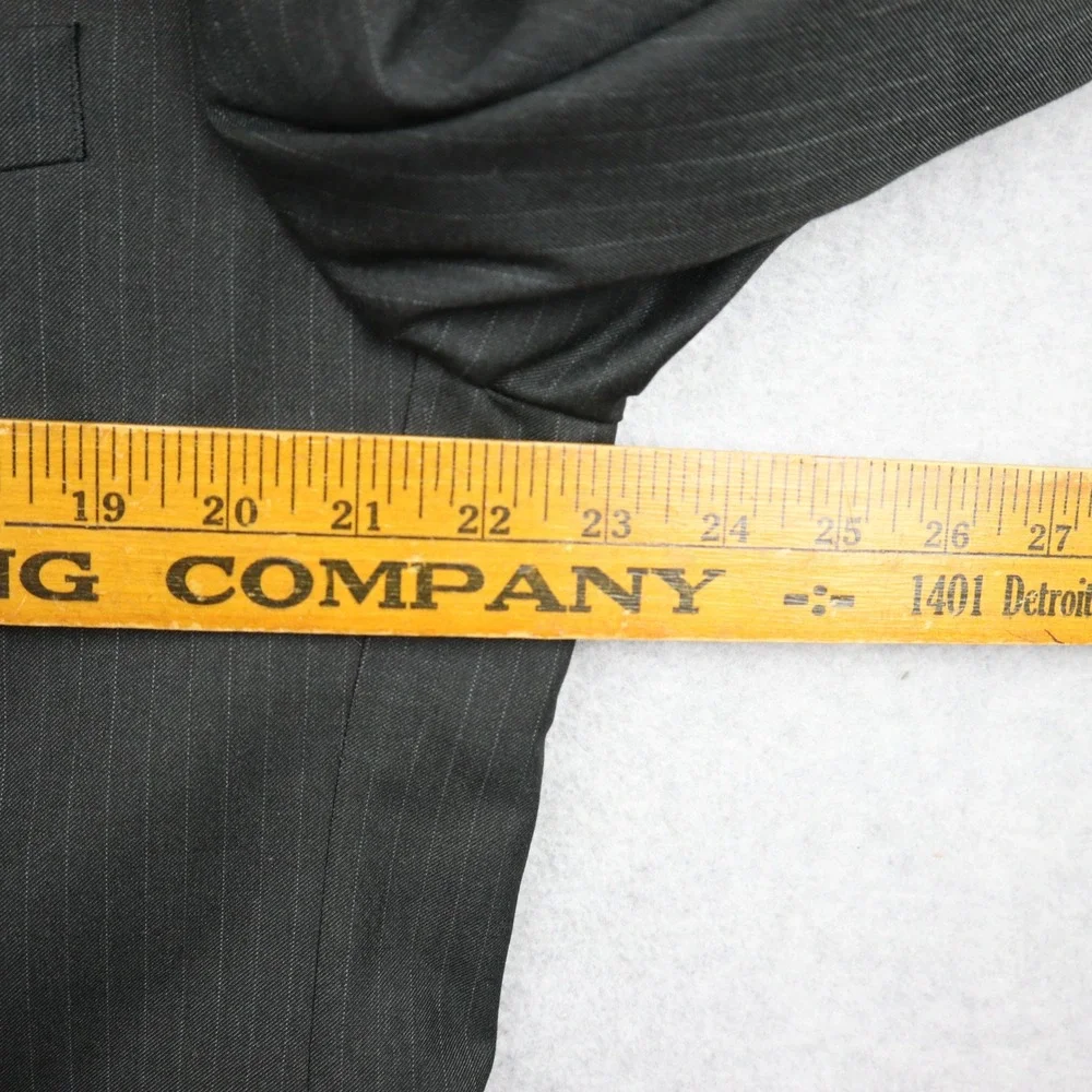 Apt. 9 Suit Jacket Mens XL 44 Charcoal Grey Pinstripe 3-Button Blazer